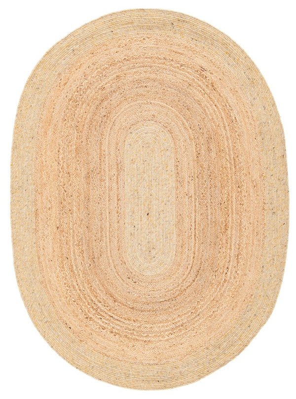 Braided 910 Contemporary Hand Woven 50%Jute, 25% Wool, 25% Cotton Rug Gold / Natural