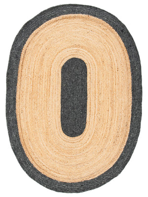 Braided 910 Contemporary Hand Woven 50%Jute, 25% Wool, 25% Cotton Rug Black / Gold