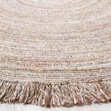 Braided 950 With Fringes  Hand Woven 100% Pet Yarn Rug Natural