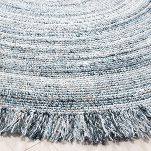 Braided 950 With Fringes  Hand Woven 100% Pet Yarn Rug Light Grey