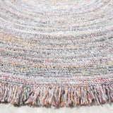 Braided 950 With Fringes  Hand Woven 100% Pet Yarn Rug Grey / Red