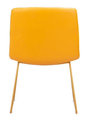 Zuo Modern Joy 100% Polyurethane, Plywood, Steel Modern Commercial Grade Dining Chair Set - Set of 2 Yellow 100% Polyurethane, Plywood, Steel