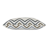 Noble House Callon Indoor Grey, Blue, and Brown Zig Zag Striped Water Resistant Rectangular Throw Pillows (Set of 2)