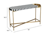 Zuo Modern Saber MDF, Iron Modern Commercial Grade Console Table Multicolor, Brass MDF, Iron