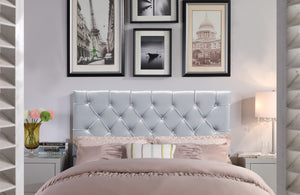 Rivka Silver Twin Velvet Headboard