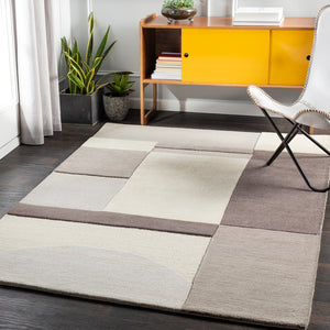 Brooklyn BRO-2305 Modern Wool Rug BRO2305-81012 Taupe, Khaki, Charcoal 100% Wool 8'10" x 12'