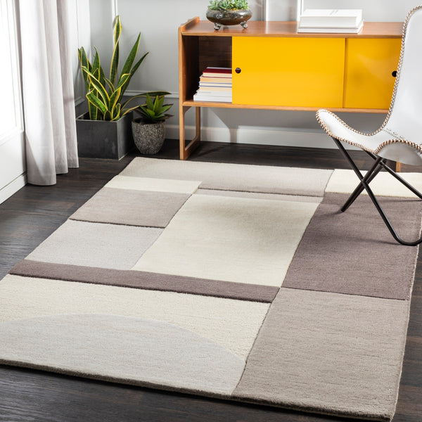 Brooklyn BRO-2305 Modern Wool Rug BRO2305-81012 Taupe, Khaki, Charcoal 100% Wool 8'10" x 12'