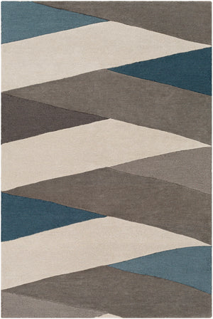 Brooklyn BRO-2307 Modern Wool Rug BRO2307-81012 Teal, Khaki, Charcoal, Taupe 100% Wool 8'10" x 12'