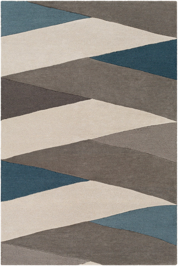 Brooklyn BRO-2307 Modern Wool Rug BRO2307-81012 Teal, Khaki, Charcoal, Taupe 100% Wool 8'10" x 12'