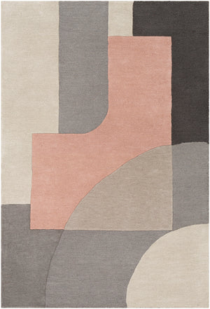 Brooklyn BRO-2308 Modern Wool Rug BRO2308-81012 Pale Pink, Taupe, Charcoal, Khaki, Medium Gray 100% Wool 8'10" x 12'