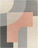 Brooklyn BRO-2308 Modern Wool Rug BRO2308-810 Pale Pink, Taupe, Charcoal, Khaki, Medium Gray 100% Wool 8' x 10'