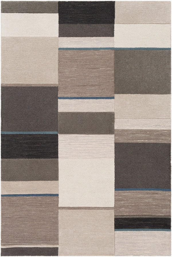 Brooklyn BRO-2309 Modern Wool Rug BRO2309-81012 Teal, Khaki, Camel, Taupe, Charcoal 100% Wool 8'10" x 12'