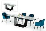 VIG Furniture Modrest Bronwin - Modern Glass & Black Metal Extendable Dining Table VGNSGD8684-BLK-DT