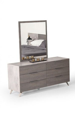 VIG Furniture Nova Domus Bronx Italian Modern Faux Concrete & Grey Dresser & Mirror Set VGACBRONX-DRSR-MIR-SET VGACBRONX-DRSR-MIR-SET