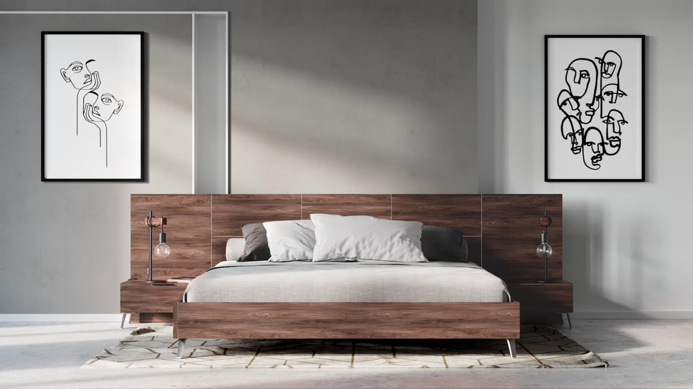 VIG Furniture Nova Domus Brooklyn Italian Modern Walnut Bed VGACBROOKLYN-BED