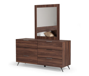 VIG Furniture Nova Domus Brooklyn Italian Modern Walnut Mirror VGACBROOKLYN-MIR