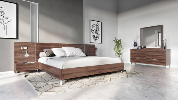 VIG Furniture Nova Domus Brooklyn - Italian Modern Walnut Bed Set VGACBROOKLYN-SET