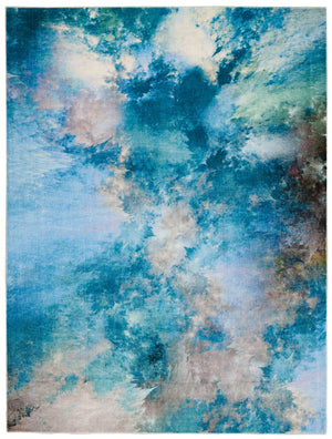 Nourison Le Reve LER02 Artistic Machine Made Tufted Indoor only Area Rug Seafoam 9' x 12' 99446494290