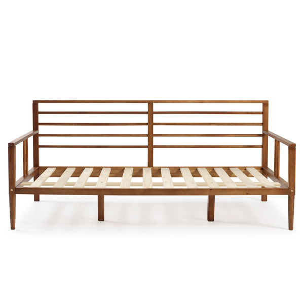 Walker Edison Mid-Century Modern Solid Wood Spindle Daybed Caramel BRSPDBCA 840035361390
