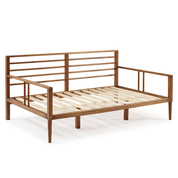 Walker Edison Mid-Century Modern Solid Wood Spindle Daybed Caramel BRSPDBCA 840035361390