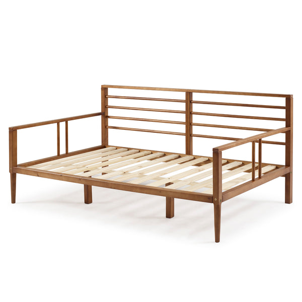 Walker Edison Mid-Century Modern Solid Wood Spindle Daybed Caramel BRSPDBCA 840035361390