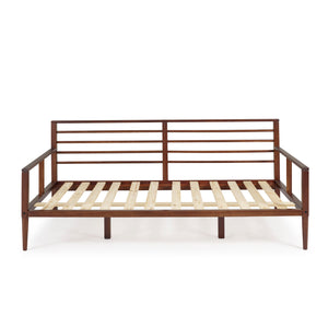 Walker Edison Mid-Century Modern Solid Wood Spindle Daybed Walnut BRSPDBWT 840035361406