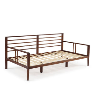 Walker Edison Mid-Century Modern Solid Wood Spindle Daybed Walnut BRSPDBWT 840035361406