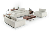 VIG Furniture Divani Casa Brustle Modern Light Grey Eco-Leather Sofa Set VGKN8334-LTGRY