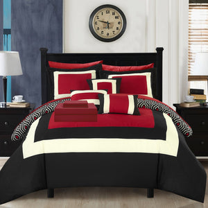 Jake Red King 10pc Comforter Set