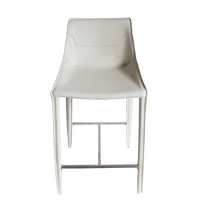 VIG Furniture Modrest Halo - Modern Ivory Saddle Leather Counter Stool VGYF-BS1113-I