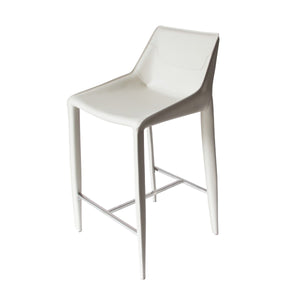 VIG Furniture Modrest Halo - Modern Ivory Saddle Leather Counter Stool VGYF-BS1113-I