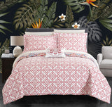 Aspen Pink Queen 4pc Quilt Set