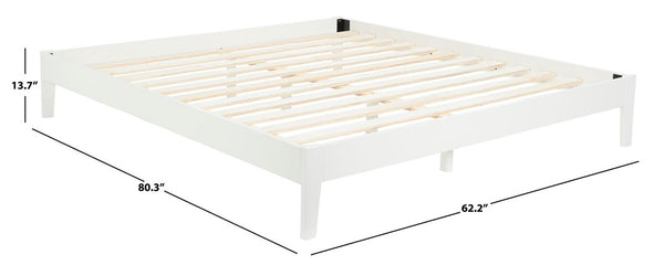Safavieh Alyson Wood Queen Bed Frame White Wash Wood  BSC2000A-Q-3BX