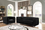 Kent Black Velvet Sofa