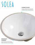 Nerida Porcelain Ceramic Rnd 17In Wht Undermount Bathroom Sink