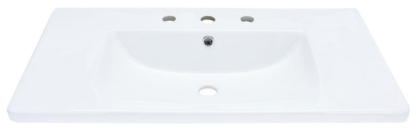 Safavieh Levin Bathroom Drop-In Sink With Three Holes 32In  White Ceramic BSK5420A