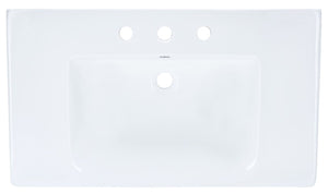 Safavieh Levin Bathroom Drop-In Sink With Three Holes 32In  White Ceramic BSK5420A