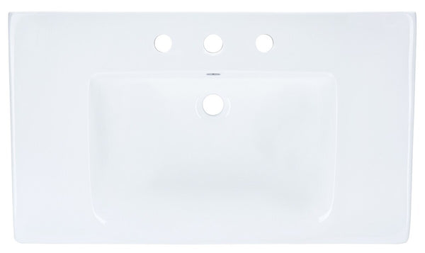 Safavieh Levin Bathroom Drop-In Sink With Three Holes 32In  White Ceramic BSK5420A