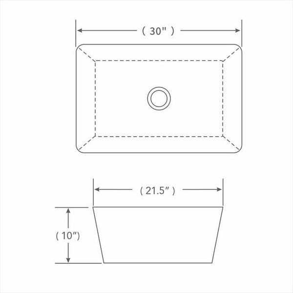 Farmhouse Porcelain Ceramic Rect 30In Kitchen Sink