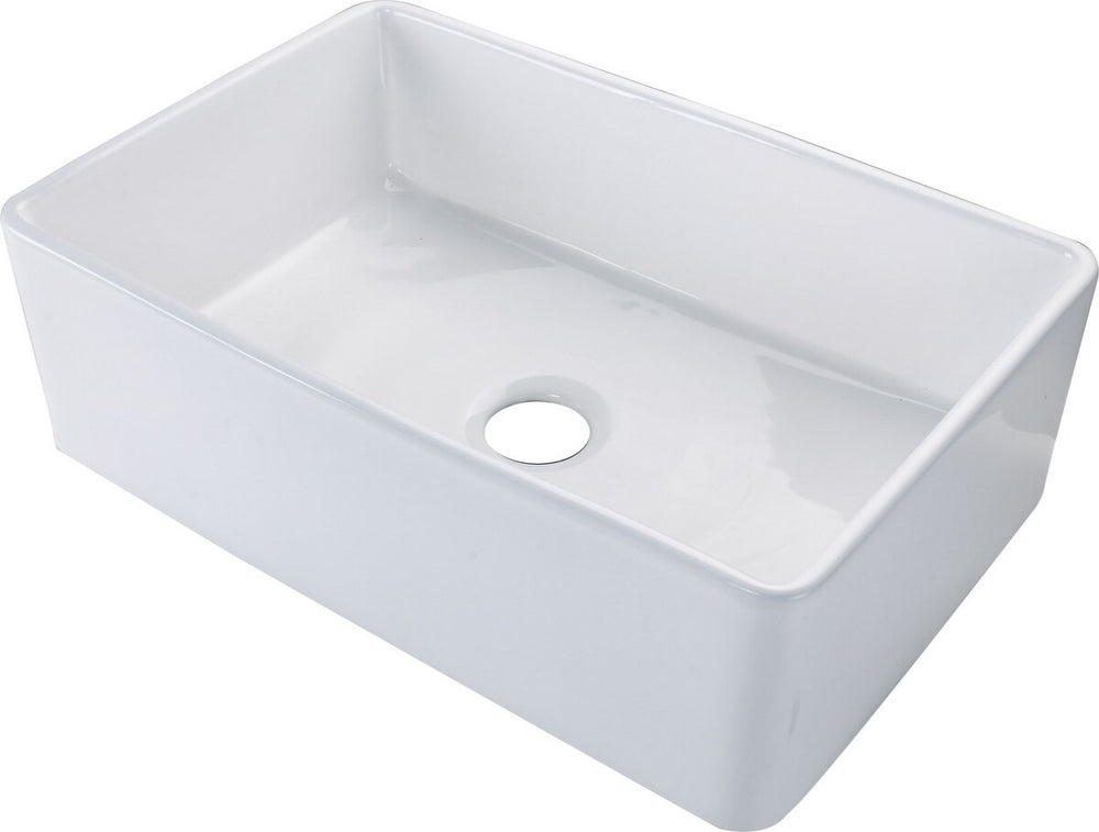 Farmhouse Porcelain Ceramic Rect 33In Kitchen Sink