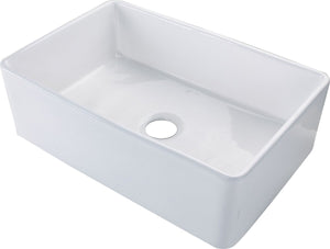 Farmhouse Porcelain Ceramic Rect 33In Kitchen Sink