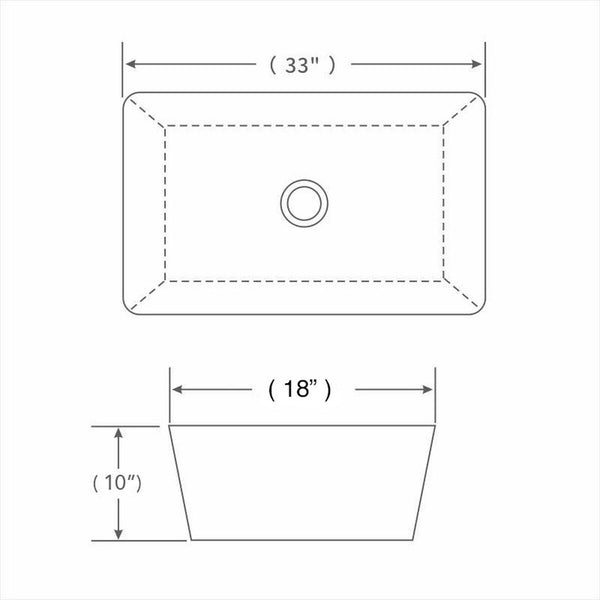 Safavieh Farmhouse Kitchen Sink,33X18In Ceramic White Ceramic BSK6294A