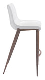 English Elm EE2647 100% Polyurethane, Plywood, Steel Modern Commercial Grade Bar Chair Set - Set of 2 White, Walnut 100% Polyurethane, Plywood, Steel
