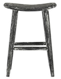 Safavieh Colton Counter Stool Wood Black White Water Based Paint Sungkai BST1000A 889048272125