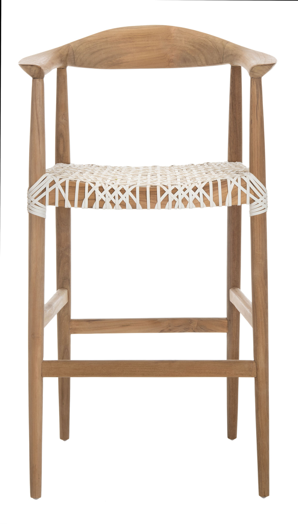 Safavieh Bandelier Barstool in Natural and White BST1005A 889048739710