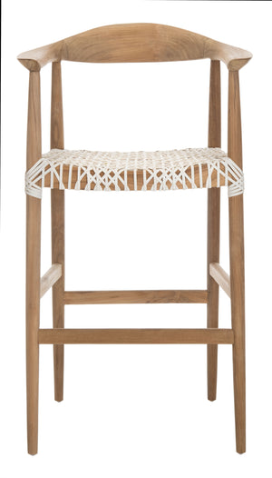Safavieh Bandelier Barstool in Natural and White BST1005A 889048739710
