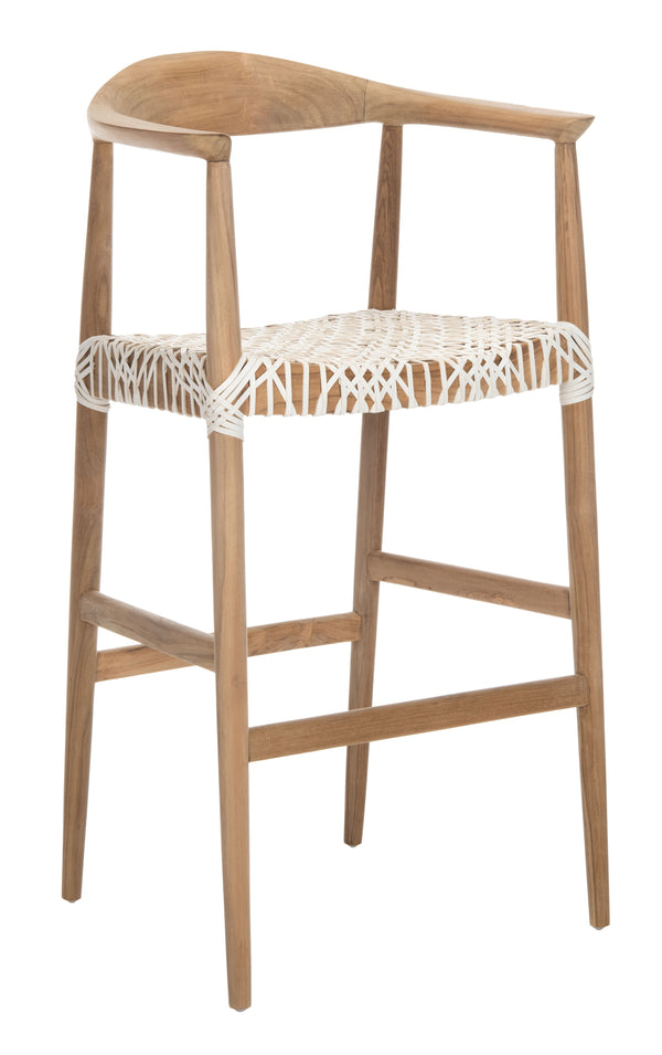 Safavieh Bandelier Barstool in Natural and White BST1005A 889048739710