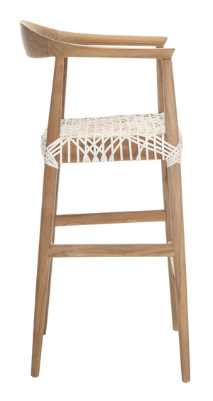 Safavieh Bandelier Barstool in Natural and White BST1005A 889048739710