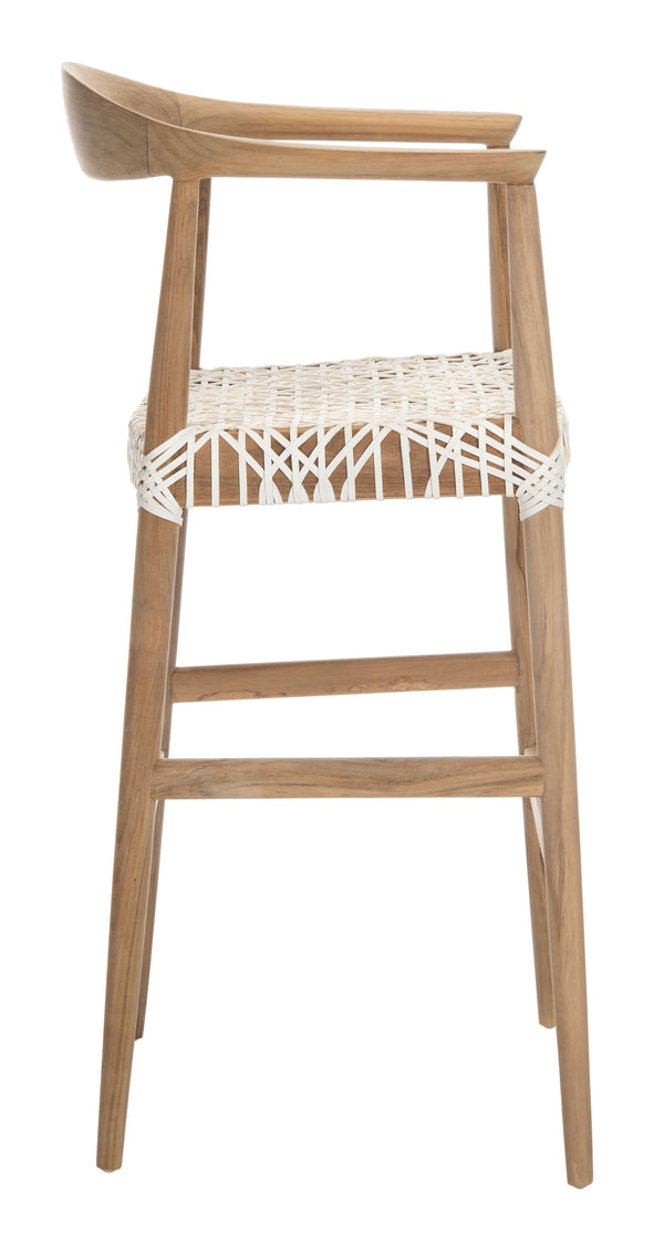 Safavieh Bandelier Barstool in Natural and White BST1005A 889048739710
