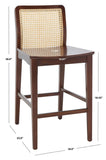 Safavieh Benicio Rattan Counter Stool - Set of 2 Dark Brown Body/ Natural Back Rest BST1506A-SET2